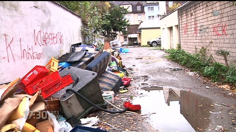 Ganzes Stadtviertel in Duisburg versinkt im Müll (Foto: SAT.1 NRW)