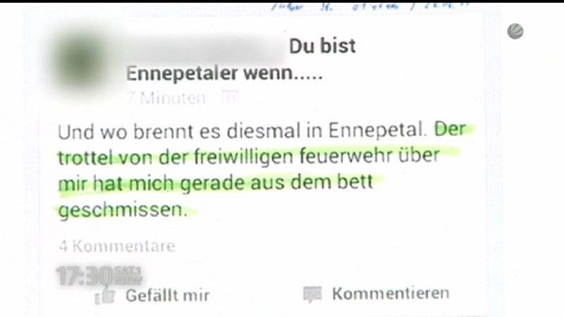 Bürgermeister von Ennepetal zeigt Facebookpöbler an (Foto: SAT.1 NRW)