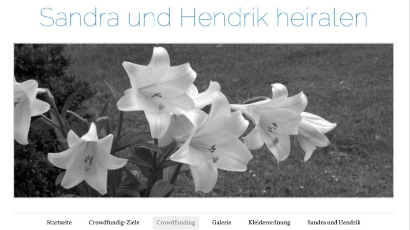 Hochzeit per Crowdfunding (Foto: SAT.1 NRW)