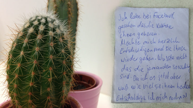Dieb zeigt Herz (Foto: SAT.1 NRW)