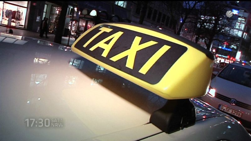 Taxifahrer demonstrieren in Düsseldorf (Foto: SAT.1 NRW)