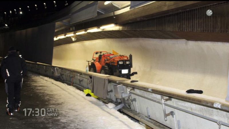 So wird eine Bobbahn vorbereitet (Foto: SAT.1 NRW)