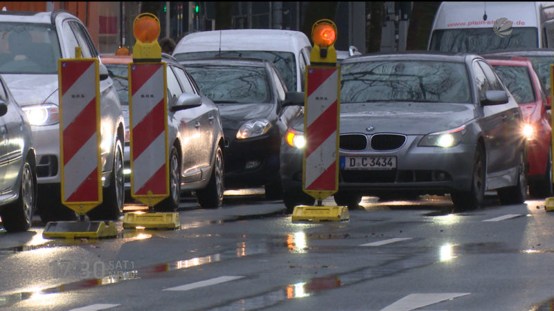 Baustellen-Chaos in Korschenbroich (Foto: SAT.1 NRW)