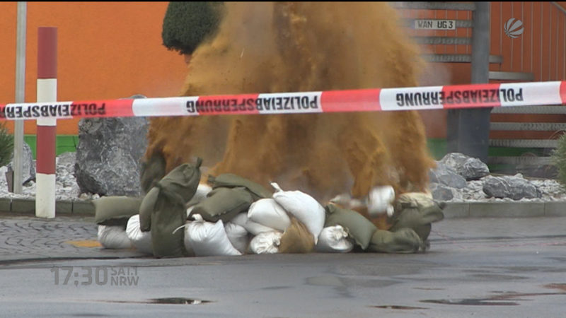 Handgranate in Xanten gesprengt (Foto: SAT.1 NRW)