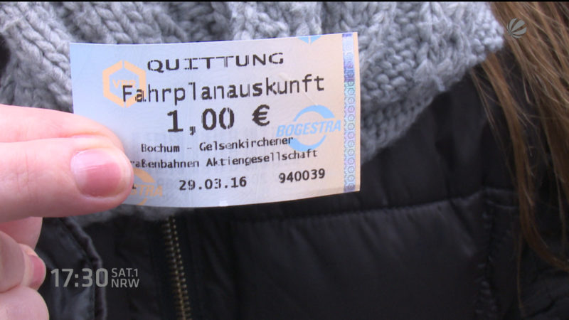 1 Euro Gebühr für Fahrplanauskunft (Foto: SAT.1 NRW)