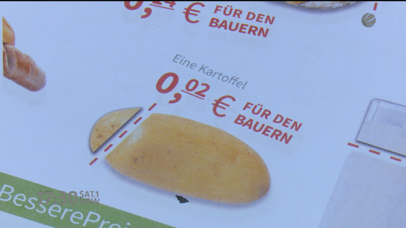 Bauern protestieren gegen Niedrigpreise (Foto: SAT.1 NRW)