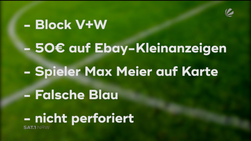 Gefälschte Eintrittskarten auf Schalke (Foto: SAT.1 NRW)