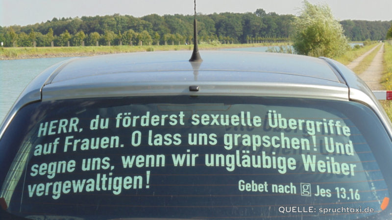 Unchristliche Sprüche sorgen für Gotteslästerung (Foto: SAT.1 NRW)