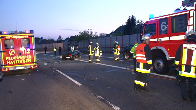 Unfall auf der A44 (Foto: SAT.1 NRW)