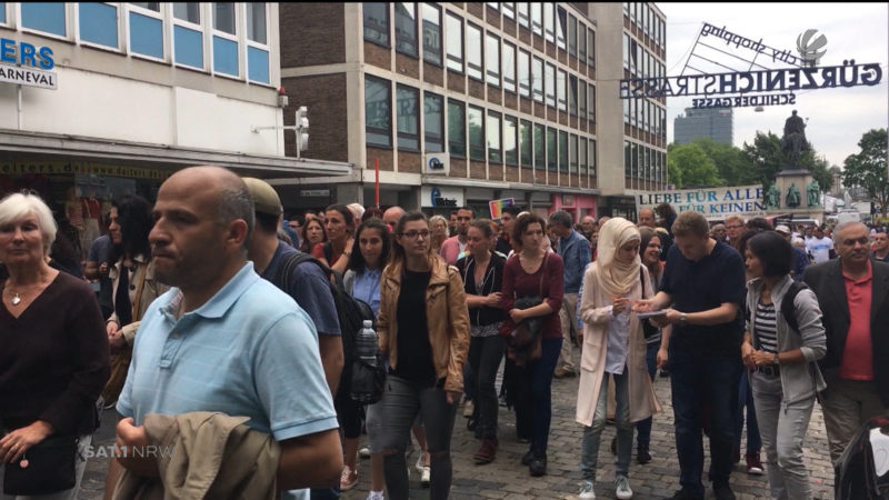 Marsch der Muslime in Köln (Foto: SAT.1 NRW)
