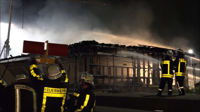 Brand im Vereinsheim des SC Halle (Foto: SAT.1 NRW)