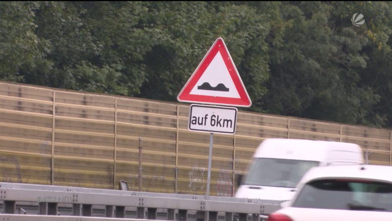 Bodenwellen auf der A2 (Foto: SAT.1 NRW)