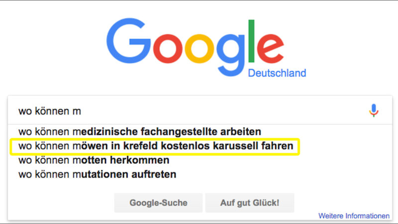 KURIOSER TREFFER BEI DER GOOGLE-SUCHE (Foto: SAT.1 NRW)