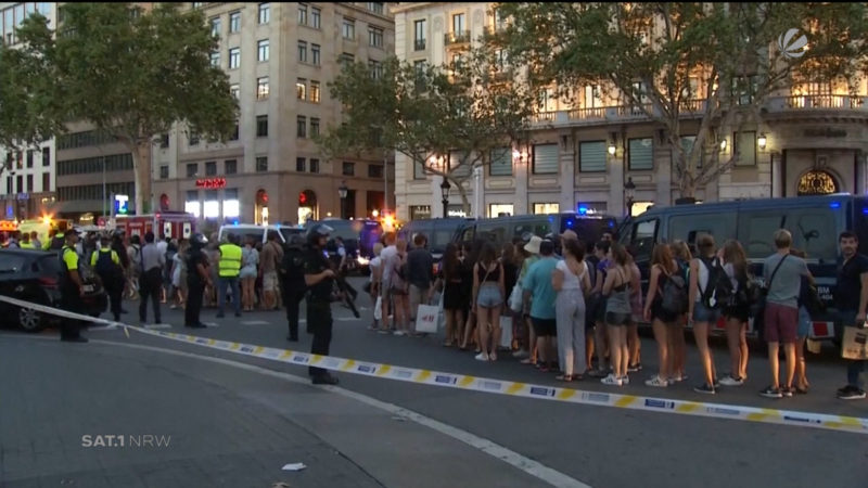 Reaktionen nach Terroranschlag in Barcelona (Foto: SAT.1 NRW)