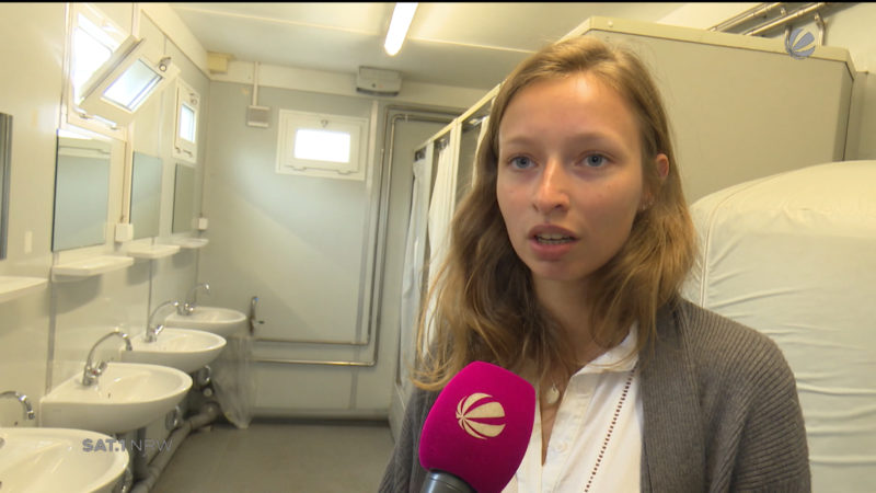 Münster: Hausbewohner müssen in Containern duschen (Foto: SAT.1 NRW)