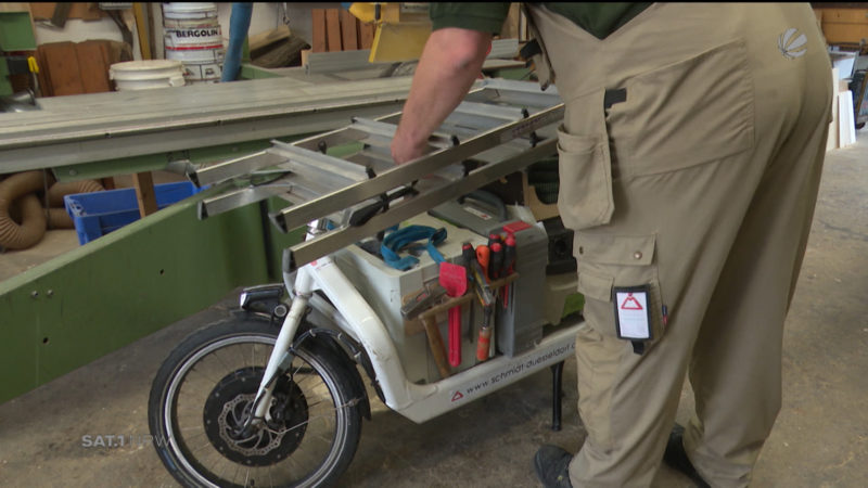 Lastenbike im Arbeitsalltag (Foto: SAT.1 NRW)