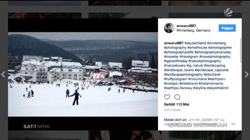 Winterberg: Auch in den sozialen Medien beliebt (Foto: SAT.1 NRW)