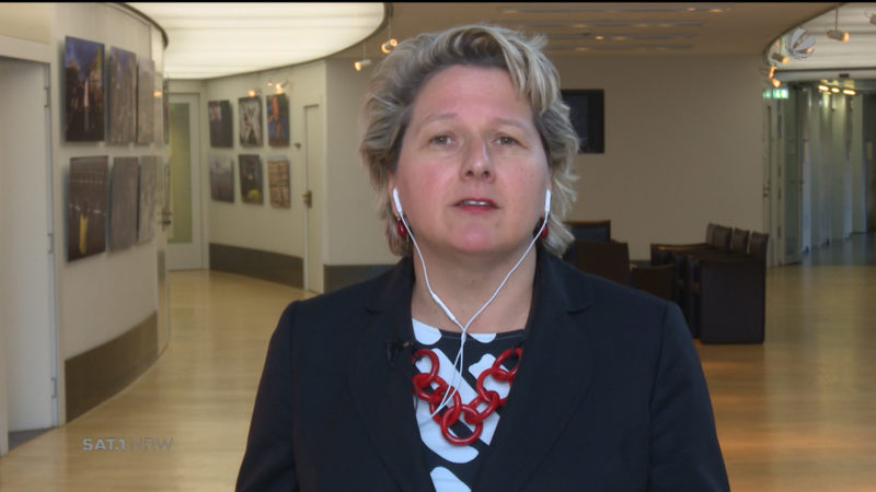 Svenja Schulze (SPD) im Interview (Foto: SAT.1 NRW)