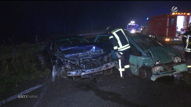 Unfallflucht auf der A57 (Foto: SAT.1 NRW)