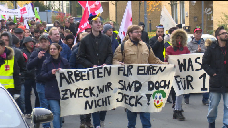 Warnstreiks an Unikliniken (Foto: SAT.1 NRW)