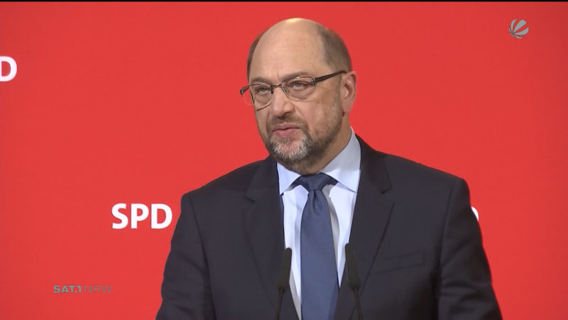Martin Schulz zu Sondierungsgesprächen (Foto: SAT.1 NRW)