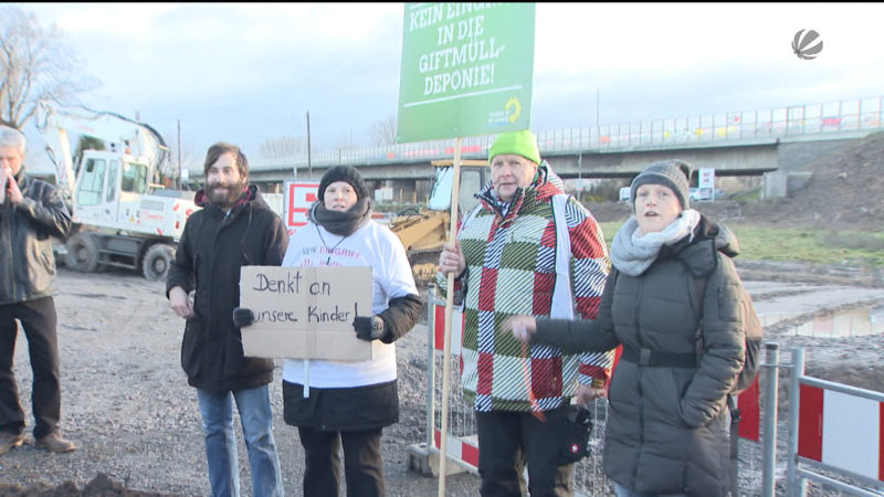 Leverkusener Rheinbrücke: Proteste bei Spatenstich (Foto: SAT.1 NRW)