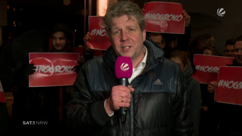 Düsseldorf: Jusos rufen zur Demo gegen Groko auf (Foto: SAT.1 NRW)