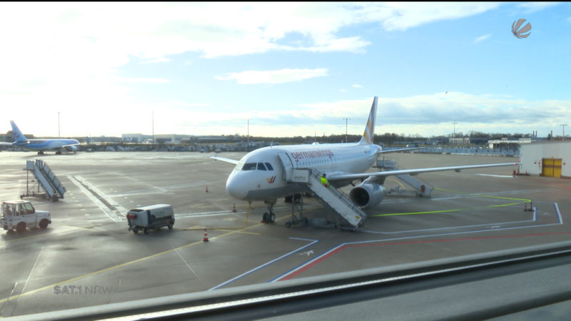 Flughafen Düsseldorf: ganztägiger Warnstreik am Mittwoch (Foto: SAT.1 NRW)