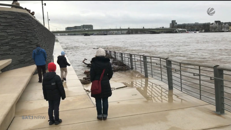 Hochwasser: Pegel-Stand in Köln (Foto: SAT.1 NRW)