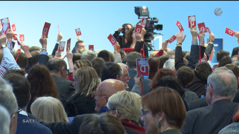 Aktion der Jusos soll GroKo verhindern (Foto: SAT.1 NRW)