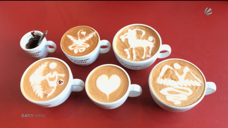 Kaffee-Kunst vom Deutschen Latte-Art-Meister (Foto: SAT.1 NRW)