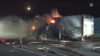 A1: Lastwagen ausgebrannt (Foto: SAT.1 NRW)