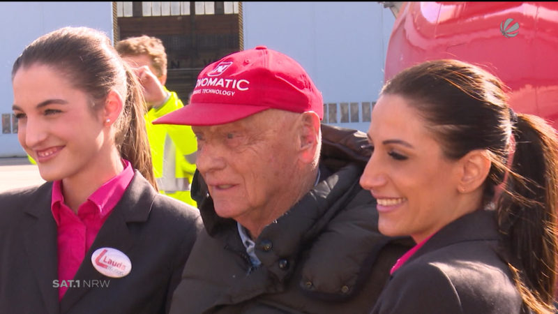 Niki Lauda bietet Flüge in Düsseldorf an (Foto: SAT.1 NRW)