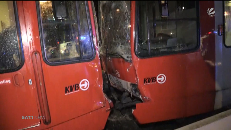 Köln: Straßenbahn-Unfall (Foto: SAT.1 NRW)