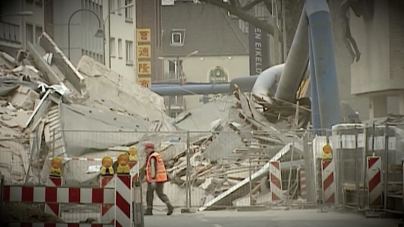 EINSTURZURSACHE DES KÖLNER STADTARCHIVS BEKANNTGEGEBEN (Foto: SAT.1 NRW)