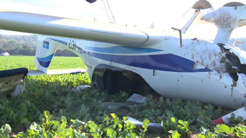 Flugzeug muss in Xanten notlanden (Foto: SAT.1 NRW)