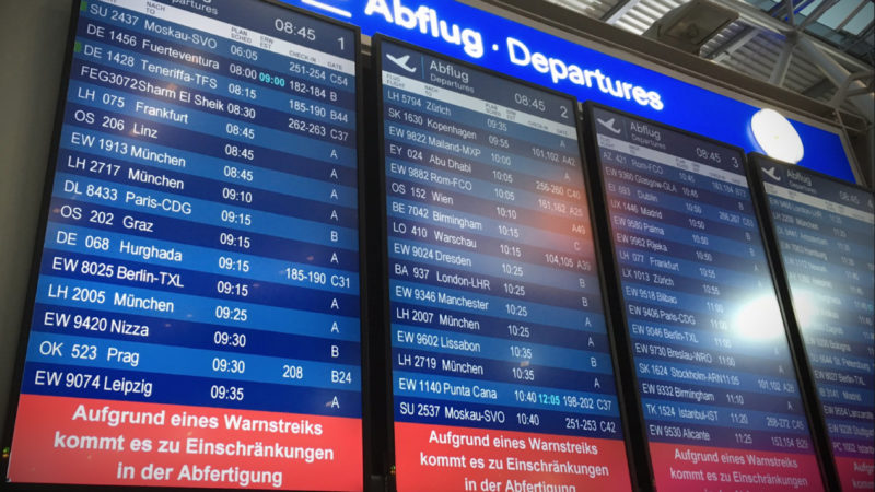 STREIKS AM FLUGHAFEN (Foto: SAT.1 NRW)