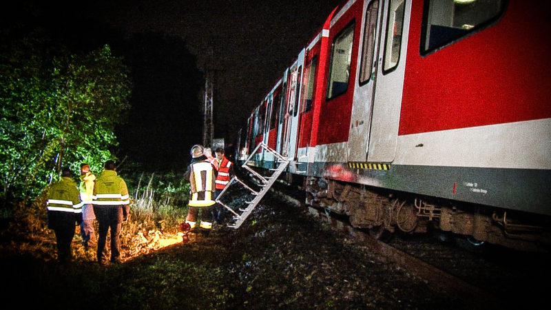 S-Bahn im Wald evakuiert (Foto: SAT.1 NRW)