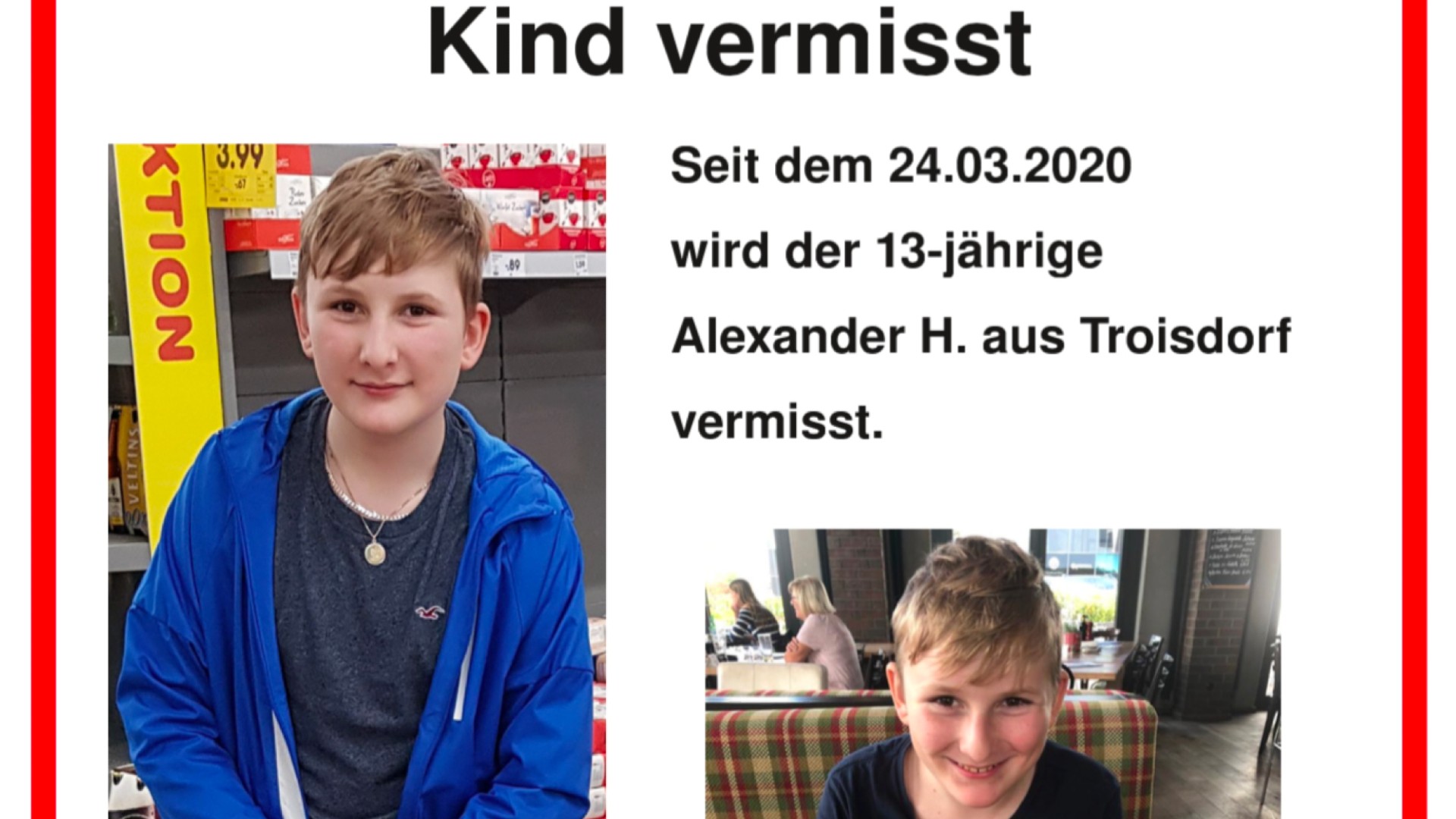 13-Jähriger Alexander vermisst | SAT.1 NRW - Die Infopage zur Sendung