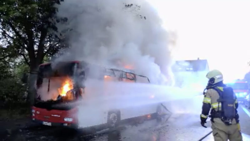 Busbrand in Hilden (Foto: SAT.1 NRW)