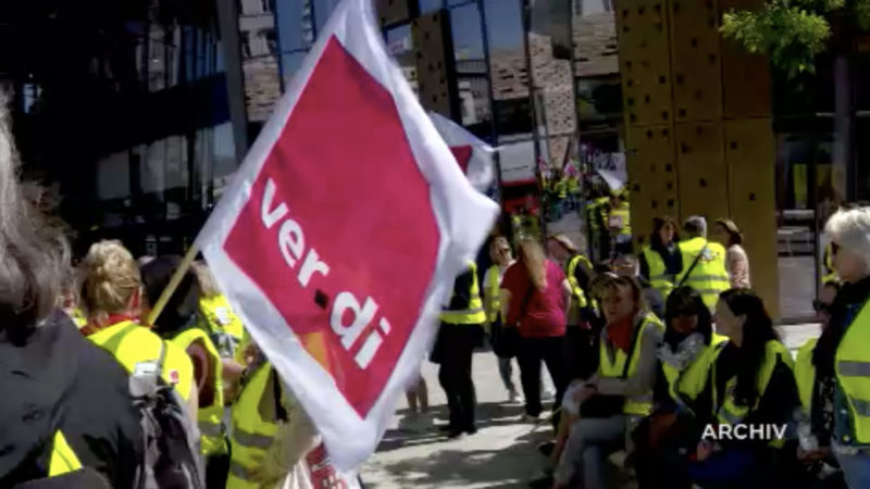 Verdi fordert zum Streik auf (Foto: SAT.1 NRW)