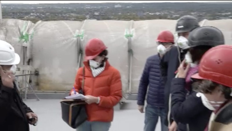 NRW- Bauministerin besucht Gasometer-Baustelle (Foto: SAT.1 NRW)