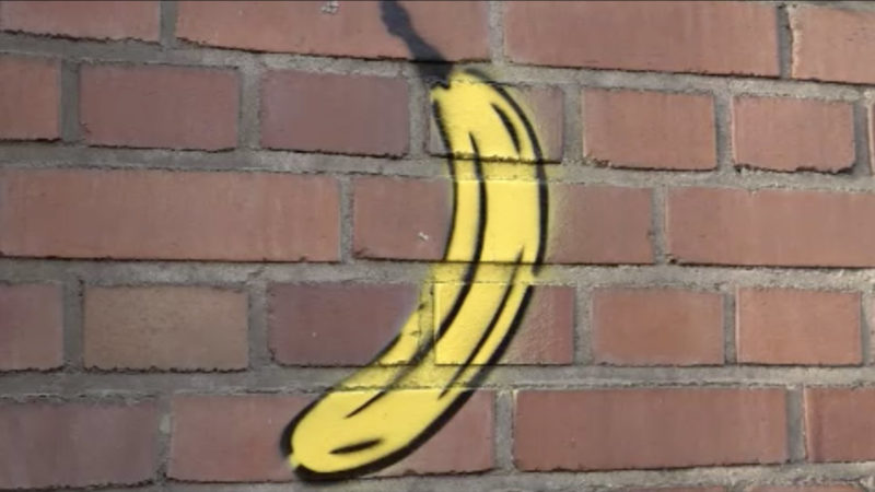 Bananen-Graffiti für Corona-Helden (Foto: SAT.1 NRW)