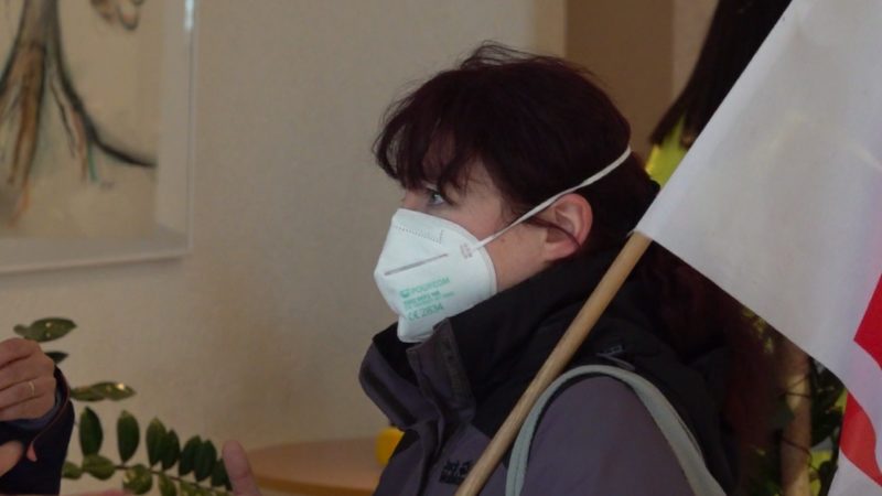 Krankenschwester kämpft für Masken-Pause (Foto: SAT.1 NRW)