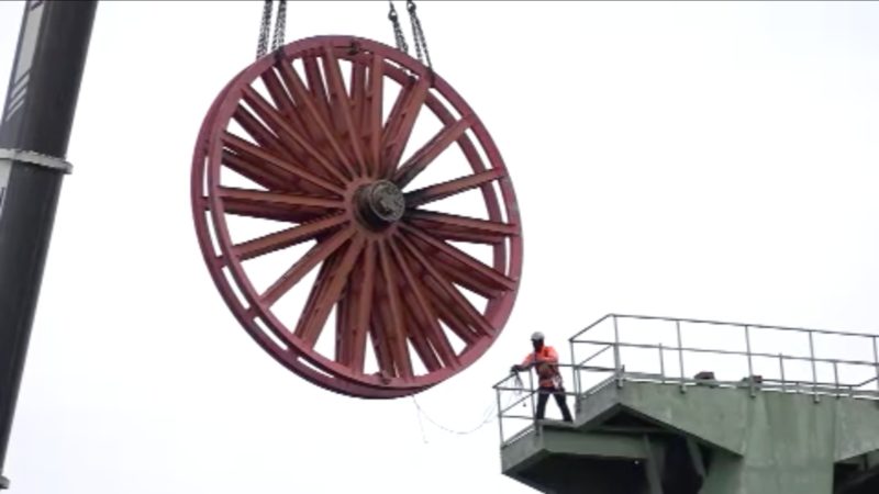 Förderturm-Abriss in Bergkamen (Foto: SAT.1 NRW)