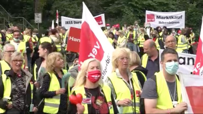 Einzelhandel demonstriert (Foto: SAT.1 NRW)