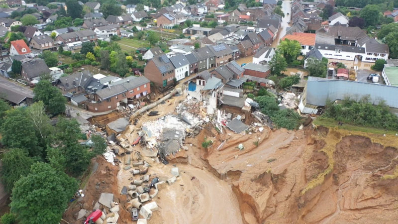 So läuft der Wiederaufbau in Blessem (Foto: SAT.1 NRW)