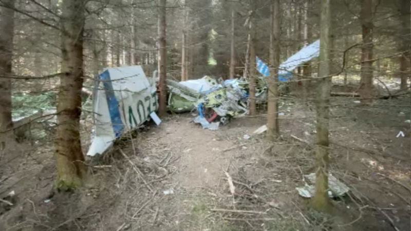 Kleinflugzeug abgestürzt im Siegerland (Foto: SAT.1 NRW)