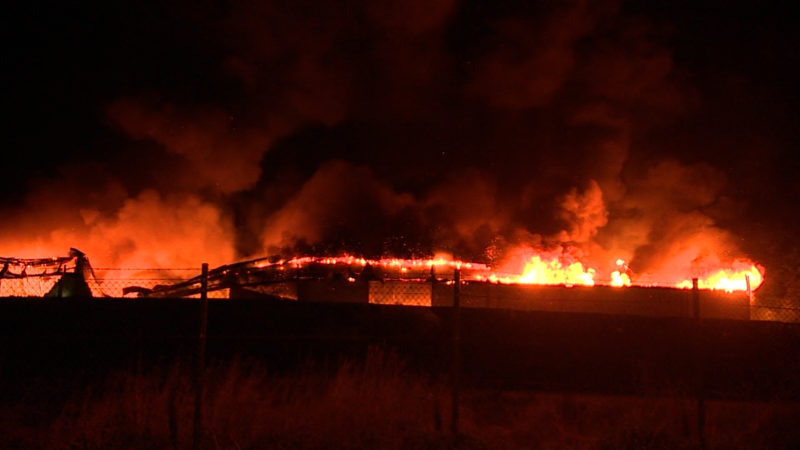 Feuer in Fabrikhalle (Foto: SAT.1 NRW)