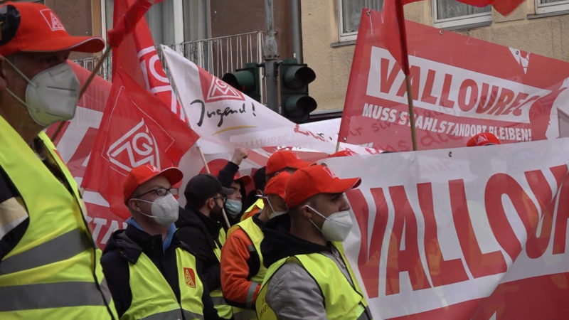 Protest-Marsch der Vallourec-Mitarbeier (Foto: SAT.1 NRW)